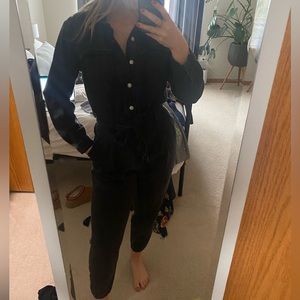 Dark Grey/Black washed denim jumpsuit. Size M.